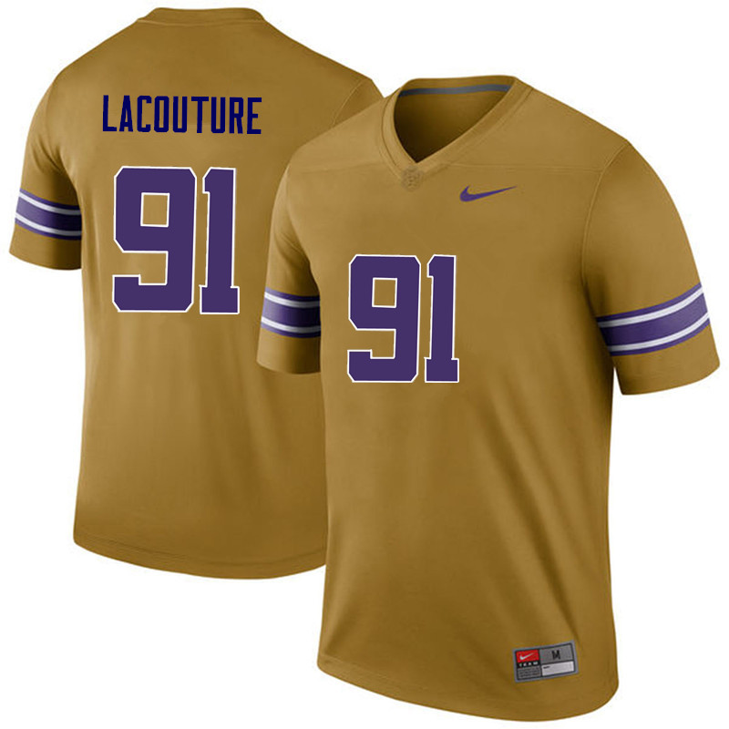 Men LSU Tigers #91 Christian LaCouture College Football Jerseys Game-Legend - Click Image to Close